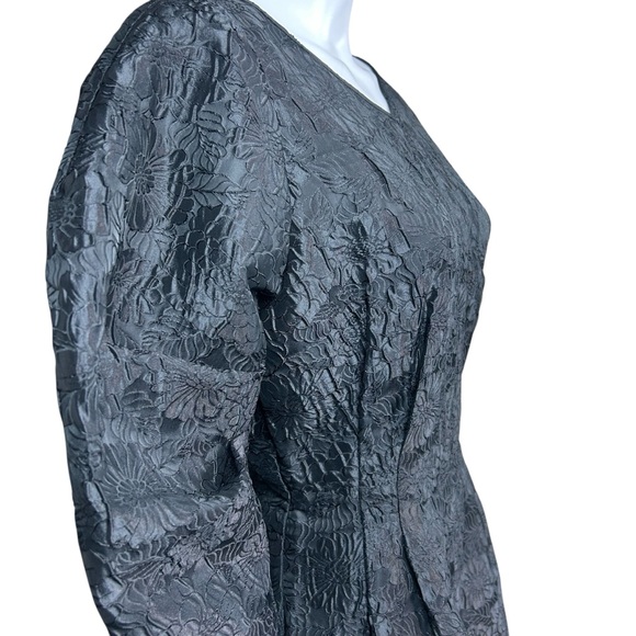 & OTHER STORIES Textured Puff Sleeve Jacquard Dress Sz 4 Goth Witchy Whimsigoth - Picture 6 of 16